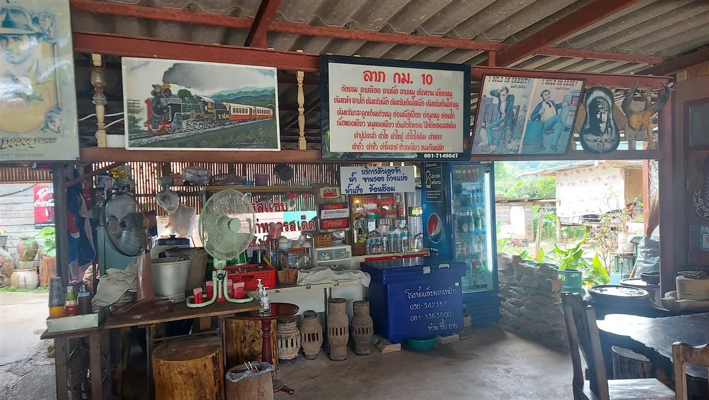 Isan menu board and atmosphere inside Lap Km. 10, Muaklek, photographed in November 2021